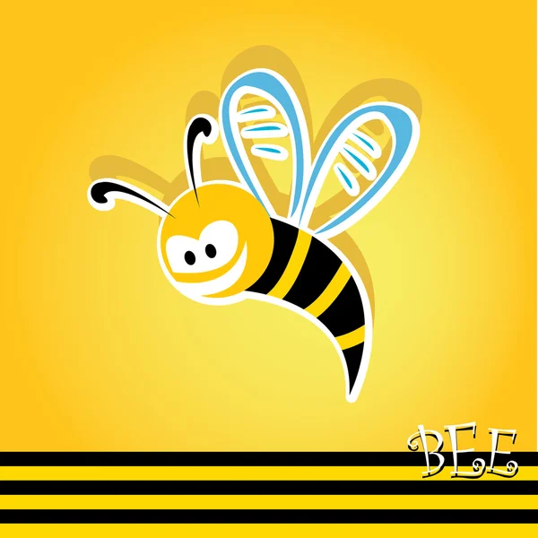 Dibujos animados linda abeja bebé brillante. ilustración vectorial . — Vector de stock