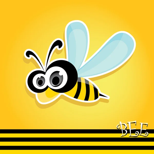 Dibujos animados linda abeja bebé brillante. ilustración vectorial . — Vector de stock