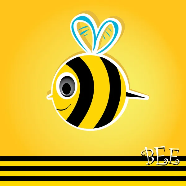 만화 귀여운 밝은 아기 꿀벌입니다. 벡터 일러스트 레이 션. 스톡 벡터