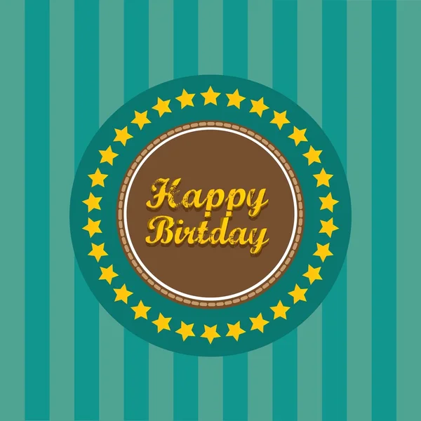 Vintage feliz cumpleaños tarjeta vector ilustración — Vector de stock