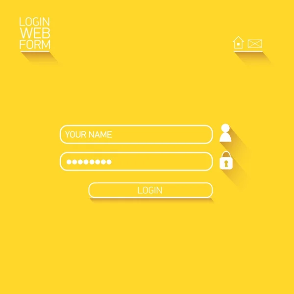 Modelo de site de login vetorial design plano . — Vetor de Stock