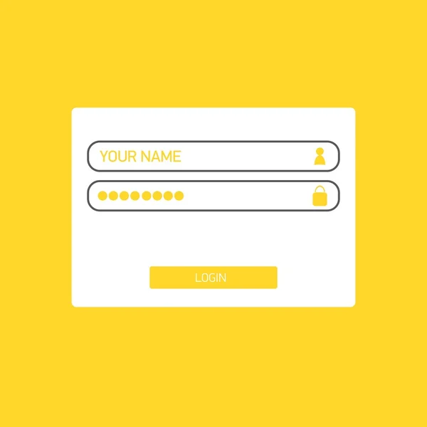 矢量登录网站模板平面设计. — 图库矢量图片