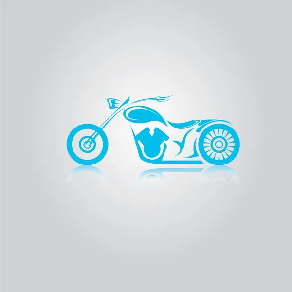 Vector blue Silhouette of classic motorcycle. — Stock Vector