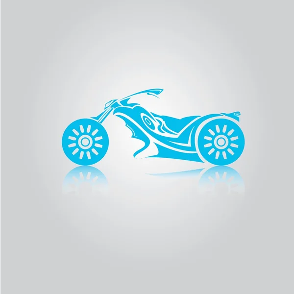 古典的なオートバイの青いベクトル シルエット. — ストックベクタ