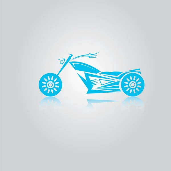 Vector blue Silhouette of classic motorcycle. — Stock Vector