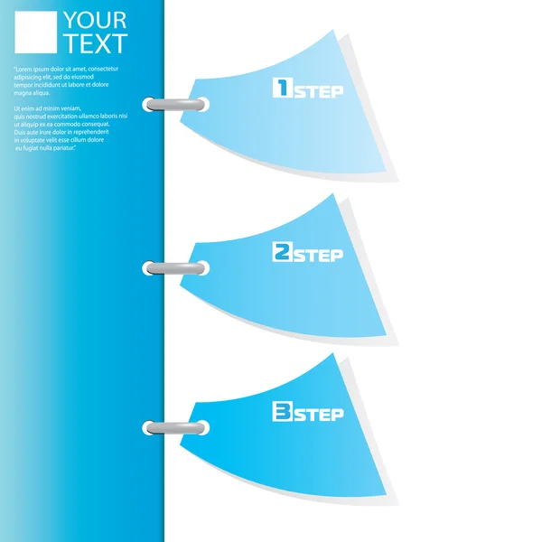 Moderne blauwe infographics genummerd banners — Stockvector