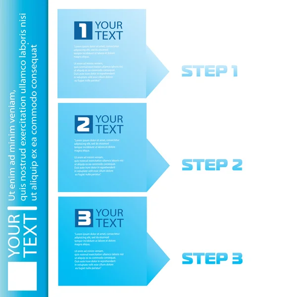 Infografías azules modernas banners numerados — Vector de stock