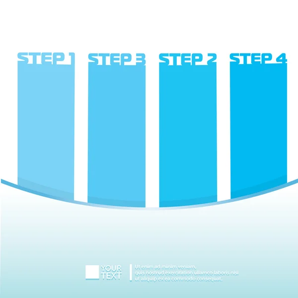Bannières numérotées infographies bleues modernes — Image vectorielle