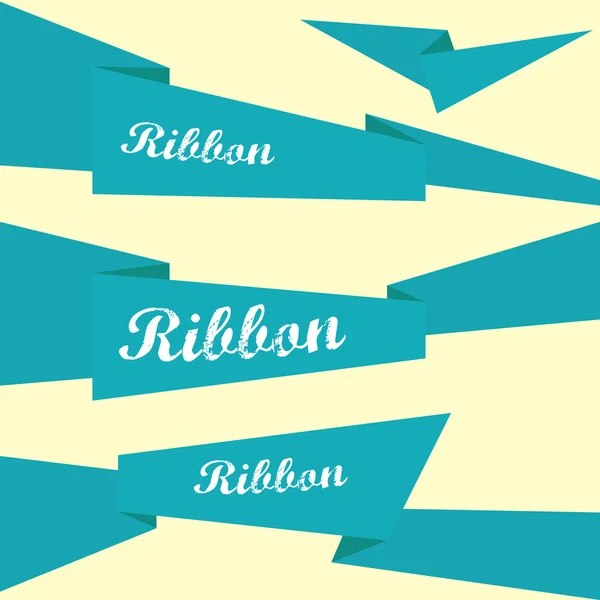 Set of retro blue ribbons and labels. — Stock Vector