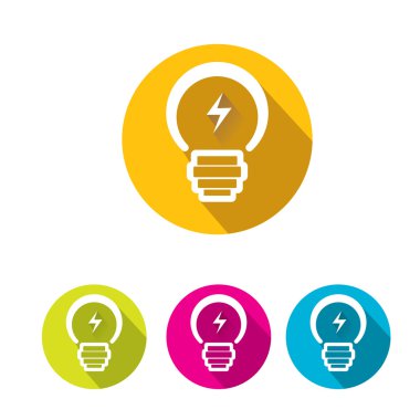 vektör düz ampul fikir simgesi toplama