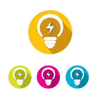 vektör düz ampul fikir simgesi toplama