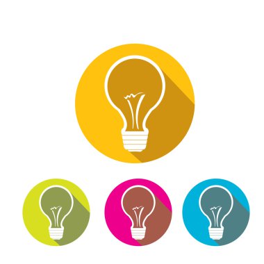 vektör düz ampul fikir simgesi toplama