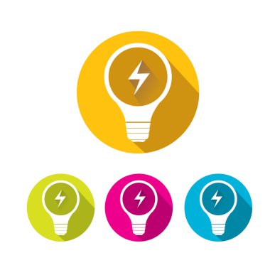 vektör düz ampul fikir simgesi toplama