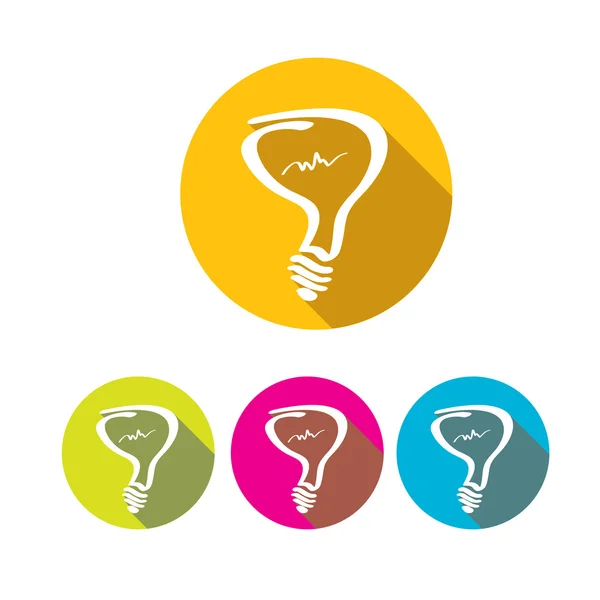 Vector flat Light bulb idea icon collection — Stock Vector