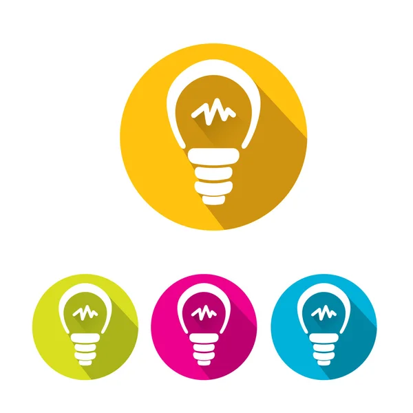 Vector flat Light bulb idea icon collection — Stock Vector