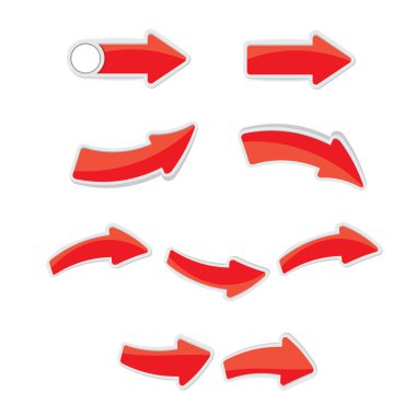 3D kırmızı parlak cam okları vektör