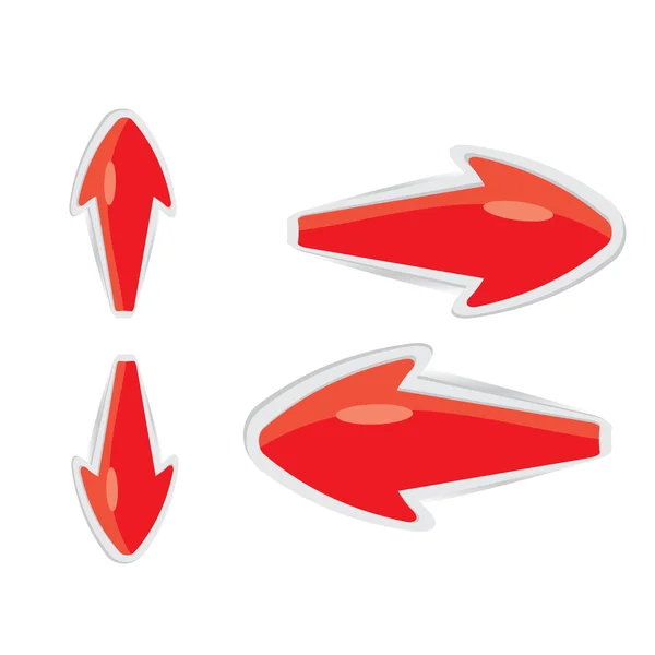 Vector 3d rode glanzende glazen pijlen — Stockvector