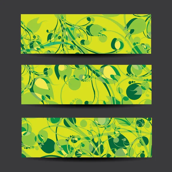 Bannières de collection design floral — Image vectorielle
