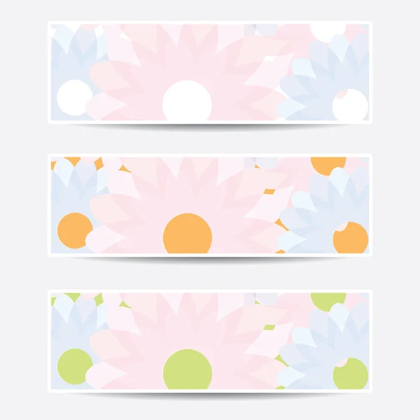 Collection banners floral design — Stock Vector