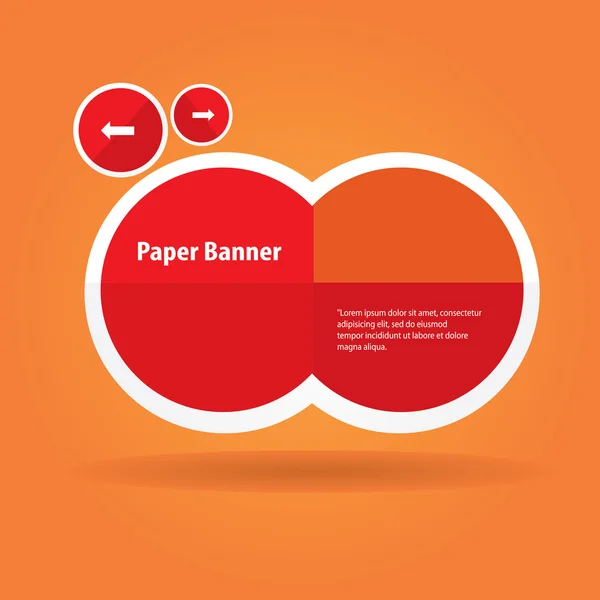 Vector abstracte rode papier banner of toespraak bubble — Stockvector