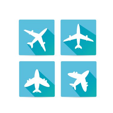 vektör düz uçak Icon set.