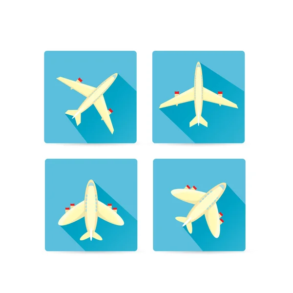 Conjunto de iconos de avión plano vectorial . — Vector de stock