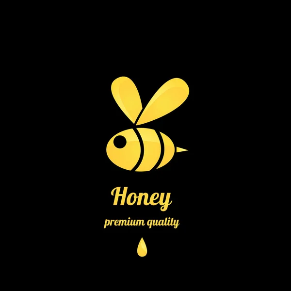 Vector golden bee icon on black background — Stock Illustration Vector golden bee icon on black background Royalty Free Stock Vectors