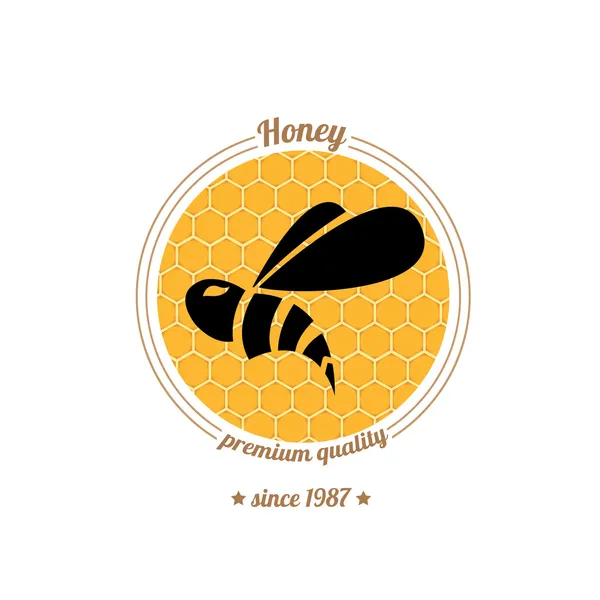 Wektor ikonę Pszczoła miód grzebień tło — Wektor stockowy
