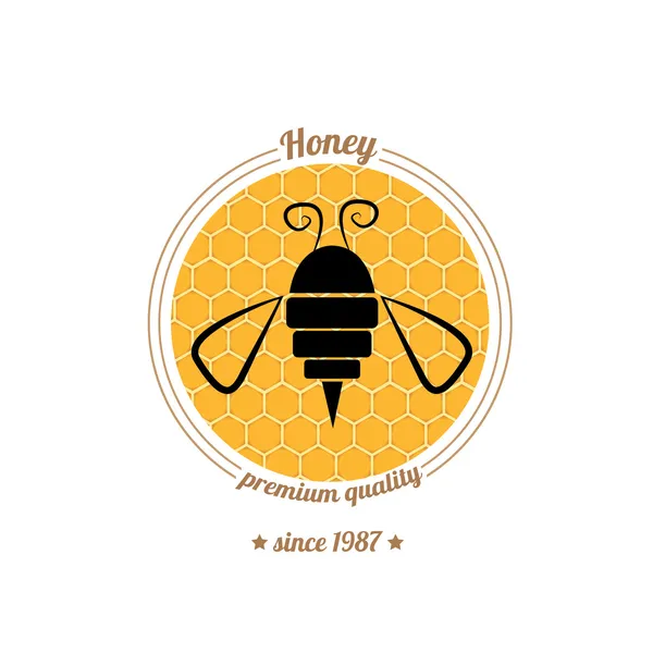 Wektor ikonę Pszczoła miód grzebień tło — Wektor stockowy