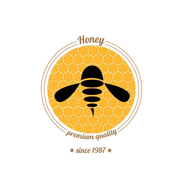 Vector bee icon on honey comb background — Stock Illustration Vector bee icon on honey comb background Royalty Free Stock Vectors