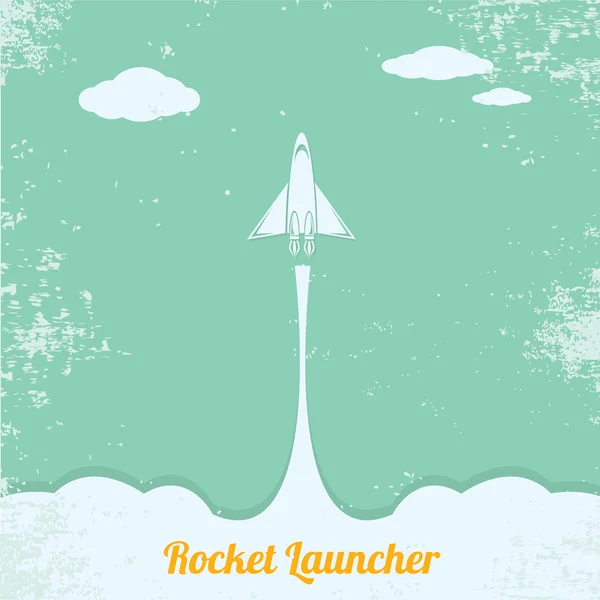 Vintage style retro poster of Rocket launcher — Stock Vector