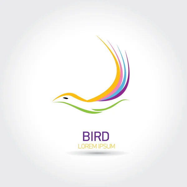 Plantilla de diseño de icono de vuelo abstracto Color Bird . — Archivo Imágenes Vectoriales