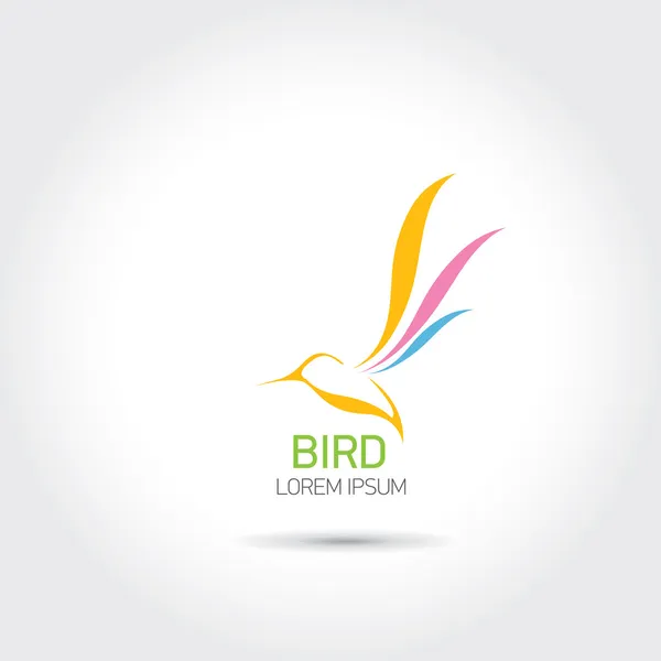 renkli kuş soyut uçan simgesi tasarım şablonu.