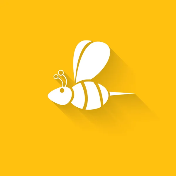 Vetor de abelha ícone no fundo laranja mel — Vetor de Stock