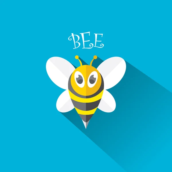 Vektorové včela ploché ikony s dlouhý stín — Wektor stockowy