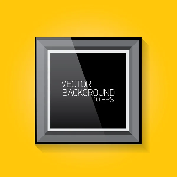 Vektorové moderní černý rám na oranžové zdi — Stockový vektor