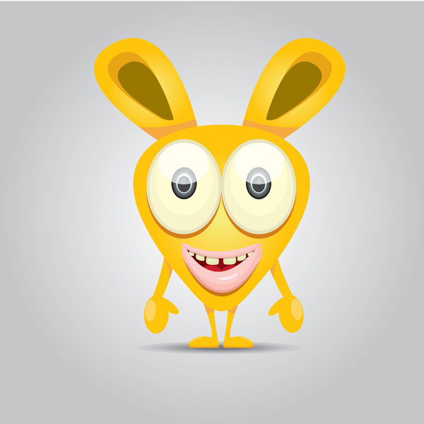 Vector Cartoon милый улыбающийся монстр
