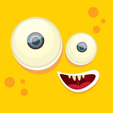 vektör karikatür portakal monster yüz