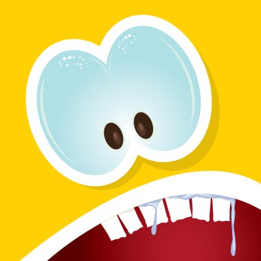 vektör karikatür portakal monster yüz