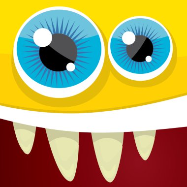 vektör karikatür portakal monster yüz