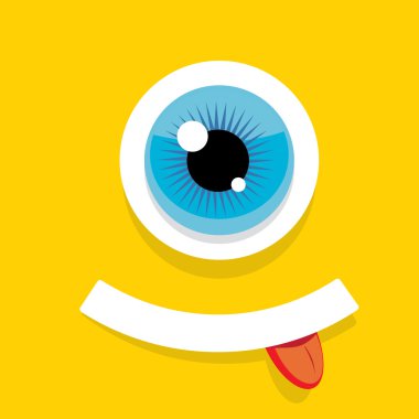 vektör karikatür portakal monster yüz