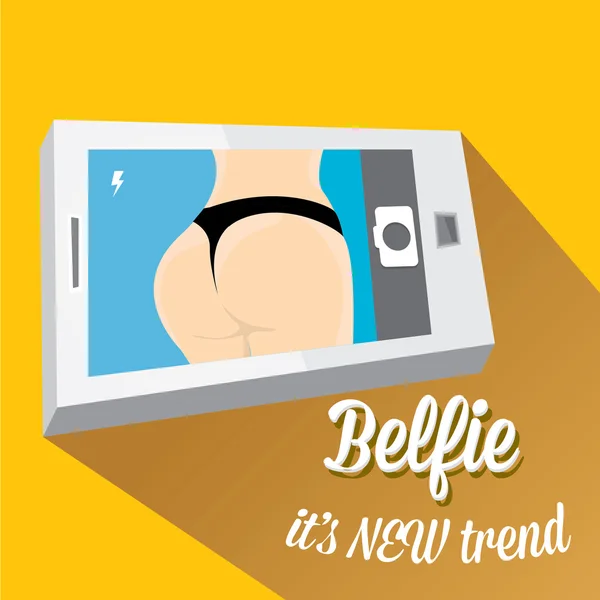 スマート フォンで belfie 写真を撮る — ストックベクタ