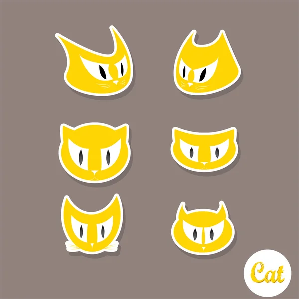 Vettore cartone animato carino gatti set — Vettoriale Stock