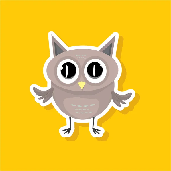 Vector cartoon cute little owl — Stock Vector