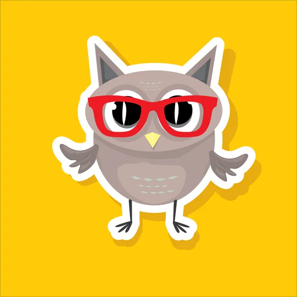 Vector cartoon cute little owl — Stock Vector