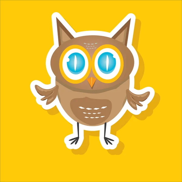 Vector cartoon cute little uil — Stockvector