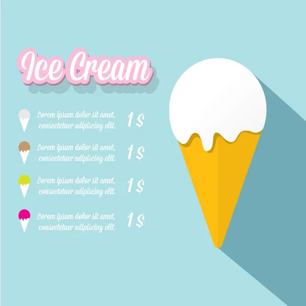 Ilustracja wektorowa menu kawiarni lody — Wektor stockowy