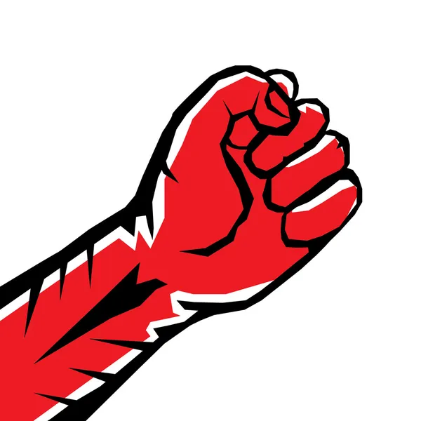 Concepto de libertad. vector rojo puño icono . — Vector de stock