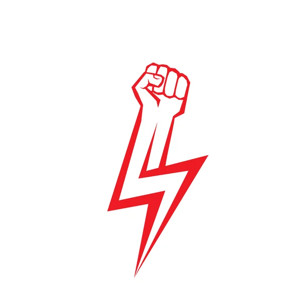 Freedom concept. vector red fist icon. — Stock Vector