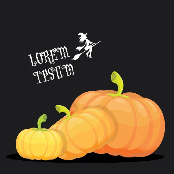 Halloween uitnodiging grens met pompoenen vector — Stockvector